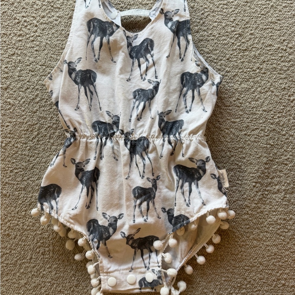 Heart Me Fawn Romper 1-2 yr